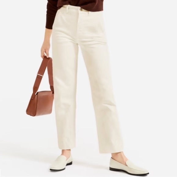 Everlane Pants - NEW EVERLANE The Straight-Leg Pant in Sandstone High Rise Ankle Crop Size 0